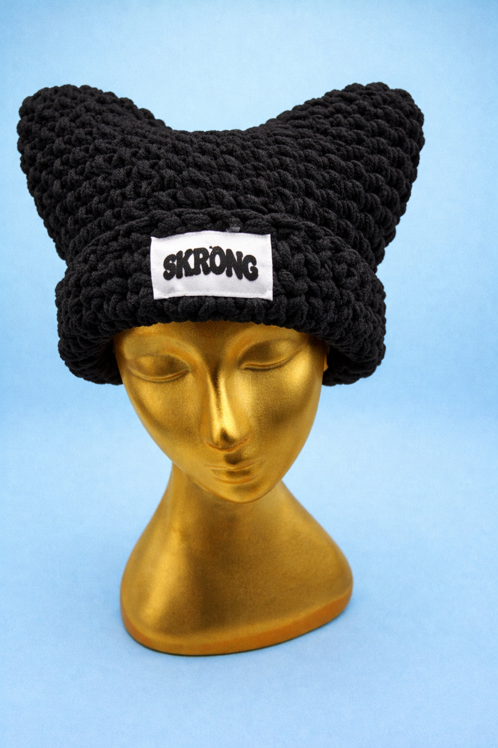 Chunky Ear Beanie Black