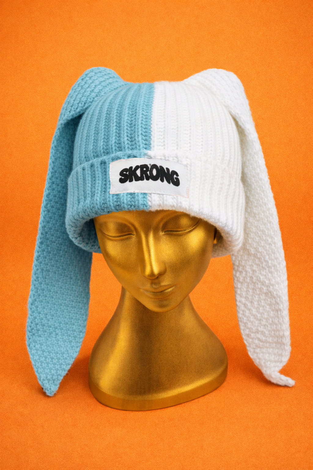 Bunny Ears Beanie baby blue/white