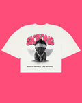 Beskrong Pink letters white t shirt